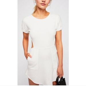 Free People White Cotton My Darling Mini Dress
